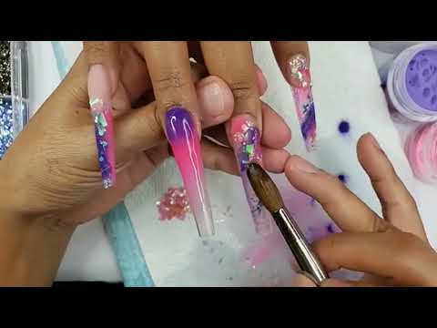 Long nails Marble Design | Nail Art | Nail