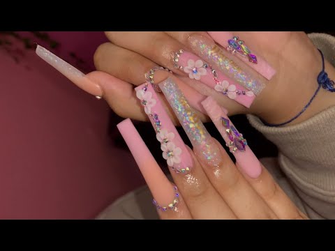 EXTRA LONG DIOR FREESTYLE ????| acrylic nails tutorial