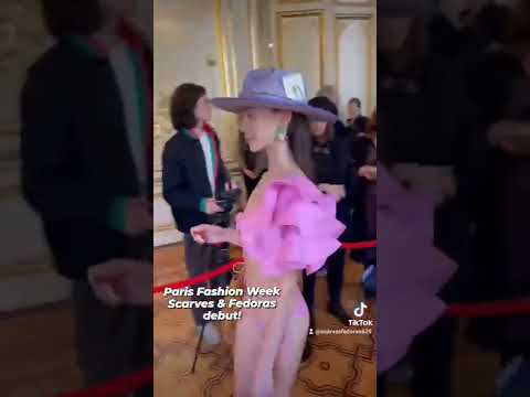 Model wearing Lavender Fedora…Paris Fashion Week 22