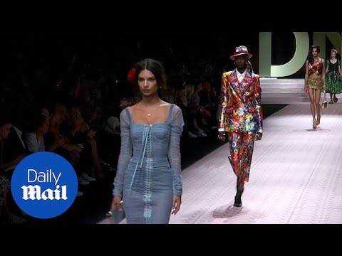 Emily Ratajkowski dazzles in blue at Milan Fashion Week