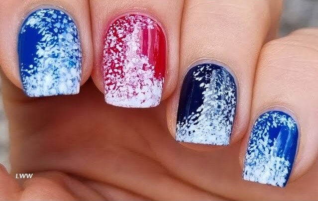 Rime Ice NAIL ART / Blue & Red NAILS Tutorial For Beginners! - DIY MANICURE At Home